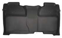 14-16 GMC Sierra 1500 Crew Cab Pickup, 14-16 Chevrolet Silverado 1500 Crew Cab Pickup Husky Floor Liner - 2nd Seat (Full Coverage), Black