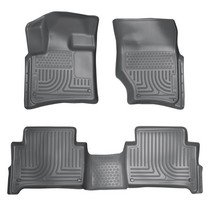 07-15 Audi Q7 Bench Seats Husky Floor Liners - Front & 2nd Seat (Footwell Coverage), Grey