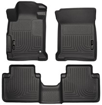 13-16 Honda Accord Sedan Husky Floor Liners - Front & 2nd Seat (Footwell Coverage), Black