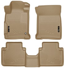 13-16 Honda Accord Sedan Husky Floor Liners - Front & 2nd Seat (Footwell Coverage), Tan