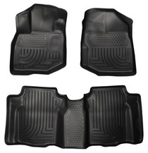 09-13 Honda Fit Husky Floor Liners - Front & 2nd Seat (Footwell Coverage), Black