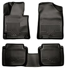 11-13 Hyundai Elantra GLS Sedan Husky Floor Liners - Front & 2nd Seat (Footwell Coverage), Black