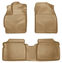 10-14 Toyota Prius Husky Floor Liners - Front & 2nd Seat (Footwell Coverage), Tan