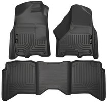 09-16 Dodge Ram 1500 Crew Cab Pickup Husky Floor Liners - Front & 2nd Seat (Footwell Coverage), Black