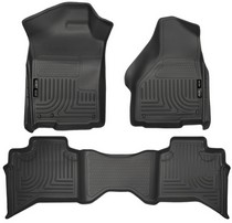 09-16 Dodge Ram 1500  Quad Cab Pickup Husky Floor Liners - Front & 2nd Seat (Footwell Coverage), Black