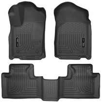 11-15 Jeep Grand Cherokee, 11-15 Dodge Durango Husky Floor Liners - Front & 2nd Seat (Footwell Coverage), Black