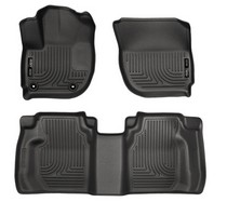 15-16 Honda Fit Husky Floor Liners - Front & 2nd Seat (Footwell Coverage), Black