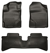 12-15 Toyota Prius C Husky Floor Liners - Front & 2nd Seat (Footwell Coverage), Black