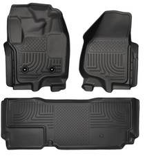 12-16 Ford F-350 Super Duty Standard Cab Pickup, 12-16 Ford F-250 Super Duty Standard Cab Pickup, 15-16 Ford F-450 Super Duty Standard Cab Pickup Husky Floor Liners - Front & 2nd Seat (Footwell Coverage), Black