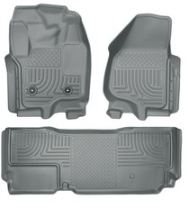 12-16 Ford F-350 Super Duty Standard Cab Pickup, 12-16 Ford F-250 Super Duty Standard Cab Pickup, 15-16 Ford F-450 Super Duty Standard Cab Pickup Husky Floor Liners - Front & 2nd Seat (Footwell Coverage), Grey