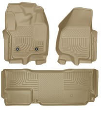 12-16 Ford F-350 Super Duty Standard Cab Pickup, 12-16 Ford F-250 Super Duty Standard Cab Pickup, 15-16 Ford F-450 Super Duty Standard Cab Pickup Husky Floor Liners - Front & 2nd Seat (Footwell Coverage), Tan