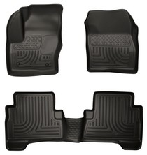 13-16 Ford Escape Husky Floor Liners - Front & 2nd Seat (Footwell Coverage), Black