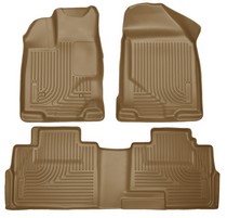 07-15 Lincoln MKX, 07-14 Ford Edge Husky Floor Liners - Front & 2nd Seat (Footwell Coverage), Tan