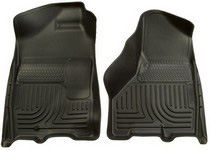 2007 Chevrolet Silverado New Body Style, 2007 GMC Sierra New Body Style, 2008-2011 Chevrolet Silverado Regular Cab, 2008-2011 GMC Sierra Regular Cab Husky WeatherBeater Front Floor Liners - Black