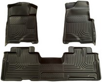 2009 Ford F150 Super Cab Husky WeatherBeater Combination Front and Back Seat Floor Liners – Black