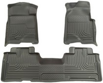 2009 Ford F150 Super Cab Husky WeatherBeater Combination Front and Back Seat Floor Liners – Grey