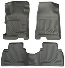 2008-2011 Honda Accord Sedan Husky WeatherBeater Combination Front and Back Seat Floor Liners – Grey