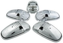 99-02 Dodge Ram Pickup In Pro Car Wear Cab Roof Lights, LED - Crystal Clear - W/Chrome Base(5ps)