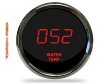 All Vehicles (Universal) Intellitronix LED Digital Water Temperature Gauge - Chrome - Red