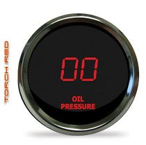 All Vehicles (Universal) Intellitronix LED Digital Oil Pressure Gauge - Chrome - Red