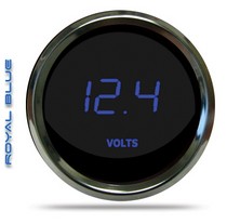 All Vehicles (Universal) Intellitronix LED Digital Voltmeter - Chrome - Blue