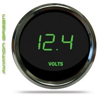 All Vehicles (Universal) Intellitronix LED Digital Voltmeter - Chrome - Green