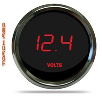 All Vehicles (Universal) Intellitronix LED Digital Voltmeter - Chrome - Red