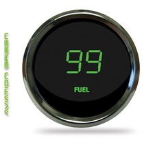 All Vehicles (Universal) Intellitronix LED Digital Fuel Gauge - Chrome - Green