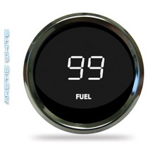 All Vehicles (Universal) Intellitronix LED Digital Fuel Gauge - Chrome - White