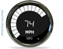 All Vehicles (Universal) Intellitronix LED Digital/Bargraph Memory Speedometer - Chrome - White