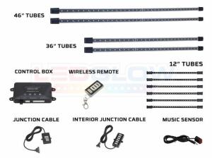 All Cars (Universal), All Jeeps (Universal), All Muscle Cars (Universal), All SUVs (Universal), All Trucks (Universal), All Vans (Universal) LEDGlow Wireless Remote LED Underbody Kit - 4-Piece Underbody and 6-Piece Interior (Green)