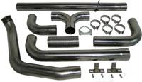 03-07 F-250 Super Duty, 03-07 F-350 Super Duty MBRP Exhaust System - XP Series Turbo Back Stack Exhaust System (Dual) (Aluminized) (Includes Pipes, Clamps, Bolts, Hangers) (Requires Exhaust Stack)