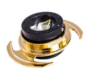 Universal (can work for all vehicles) NRG Gen 3.0 Quick Release - Black with Chrome Gold Ring