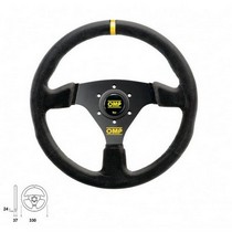 Universal OMP Targa Steering Wheel- Black Suede Leather