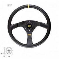 Universal OMP Velocita Steering Wheel in Black Smooth Leather