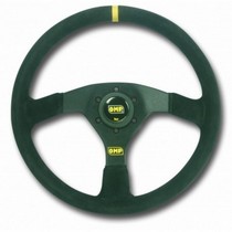 Universal OMP Velocita Steering Wheel in Black Suede Leather