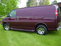 1997-2011 Chevrolet Express 135-inches WB W/O Cladding, 1997-2011 GMC Savana 135-inches WB W/O Cladding Owens GlaStep Custom Molded Fiberglass Running Boards 135-inches WB W/O Cladding