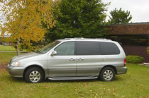 2002-2005 Kia Sedona EX (With Cladding)  Owens GlaStep Custom Molded Fiberglass Running Boards (With Cladding)