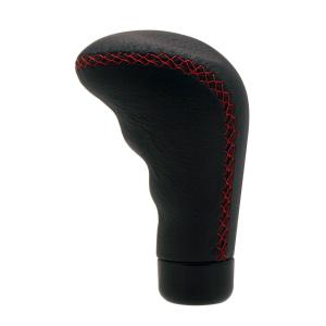 All Jeeps (Universal), Universal Pilot Leather Manual Shift Knob (Black w/ Red Stitching)