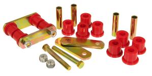 1964-1969 AMC Prothane Rear Leaf Spring Bushings and Heavy Duty Shackles - Red