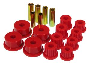 94-99 Dodge Ram 1500 / Ram 2500 / Ram 3500 2/4WD Prothane Leaf Spring Bushings - Rear Spring Eye and Shackle (Red)