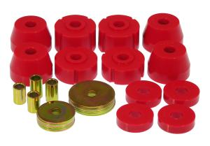 1972-1974 Dodge D100 Pickup , 1977-1987 Dodge D150 Prothane Body Mount Bushings and Radiator Support Bushings - Red