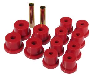 1962-1967 Chevrolet Nova  Prothane Rear Leaf Spring and Shackle Bushings - Mono Leaf - Red