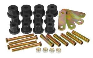 1962-1967 Chevrolet Nova  Prothane Rear Leaf Spring Bushings with Heavy Duty Shackles - Mono Leaf - Black