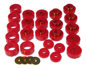 1981-1986 GMC C1500 Suburban, 1981-1986 GMC K1500 Suburban Prothane Body to Frame Mount Bushings and Radiator Support Bushings - Red