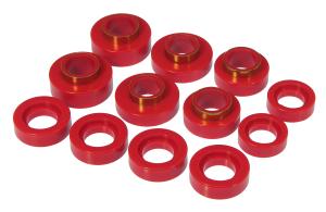 1967-1975 Pontiac Firebird , 1967-1981 Chevrolet Camaro , 1969-1974 Chevrolet Nova  Prothane Body Mount Bushings and Radiator Support Bushings - Hardtop Only - Red