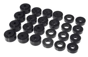 1968-1972 Chevrolet Chevelle (Convertible Only), 1968-1972 Chevrolet El Camino (Convertible Only), 1968-1972 Malibu (Convertible Only), 1970-1972 Chevrolt Monte Carlo (Convertible Only) Prothane Body Mount Bushings and Radiator Support Bushings - Black