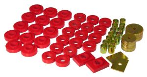 1955-1957 Chevrolet Bel Air 2 Door Hardtop Only Prothane Body Mount Bushings - Red