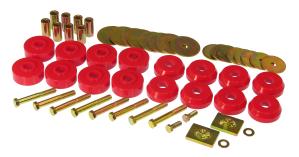 1959-1964 Chevrolet Bel Air , 1959-1964 Chevrolet Biscayne , 1959-1964 Chevrolet Impala, 1999-2007 Chevrolet Tahoe Prothane Body Mount Bushings Kit - Red