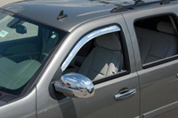 07-08 Chevrolet Avalanche, 07-08 Chevrolet Silverado, 07-08 Chevrolet Suburban, 07-08 GMC Sierra Crew Cab Putco Side Window Deflectors - Element Front (Chrome)